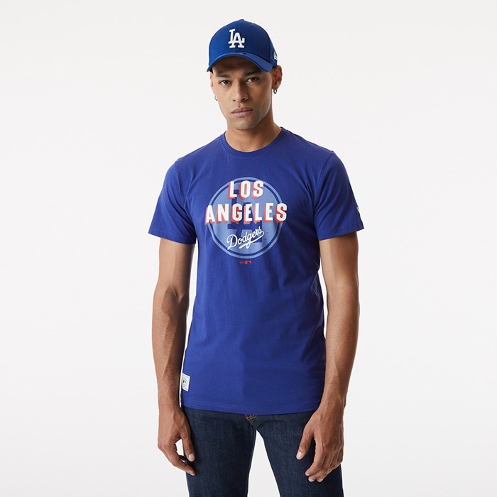 LA Dodgers Heritage Miesten T-paita Sininen - New Era Vaatteet Tarjota FI-875160